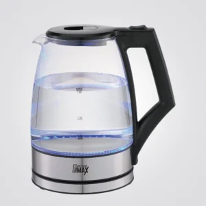 קומקום זכוכית חשמלי  1.8 ליטר שחור + תאורת MAX - LED