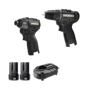 סט: מברגת אימפקט+מברגת פוטר 12V, זוג סוללות ומטען - WORX