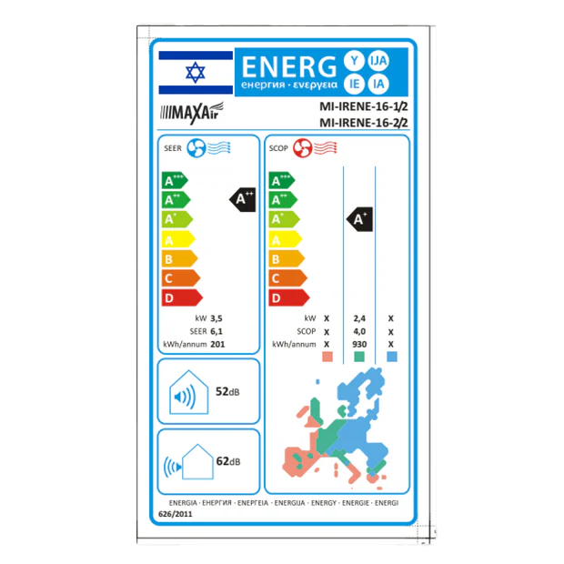 מזגן עילי 1.3 כ"ס דגם MAXAIR - IRENE – תמונה 5