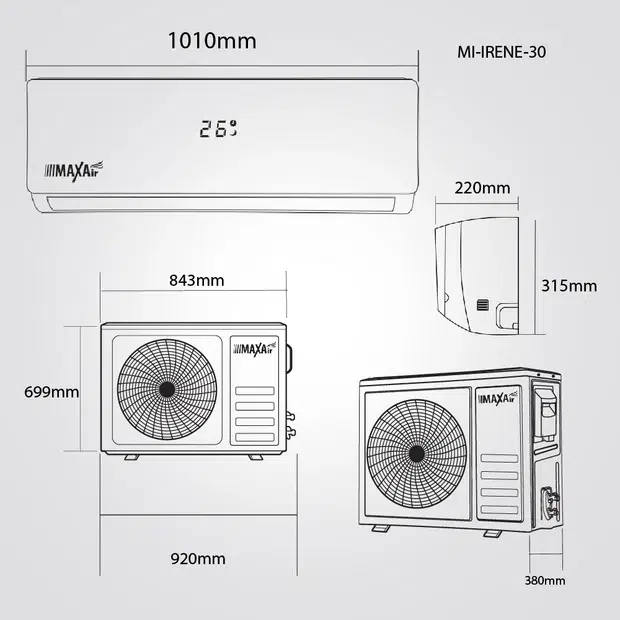 מזגן עילי 2.5 כ"ס דגם MAXAIR - IRENE – תמונה 3