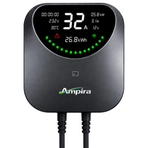 עמדת טעינה לרכב חשמלי AMPIRA סמיקום 22KW כבל 5מ' שנתיים אחריות