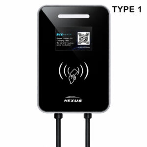 עמדת טעינה חד פאזית TYPE1 לאמריקאיות Nexus Screen עם כבל 7 מטר